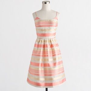 J.Crew Pink and Gold Taffeta Dress